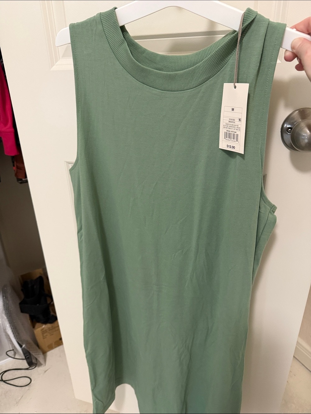 a new day Sleeveless Midi Tank Dress in Sage Green
